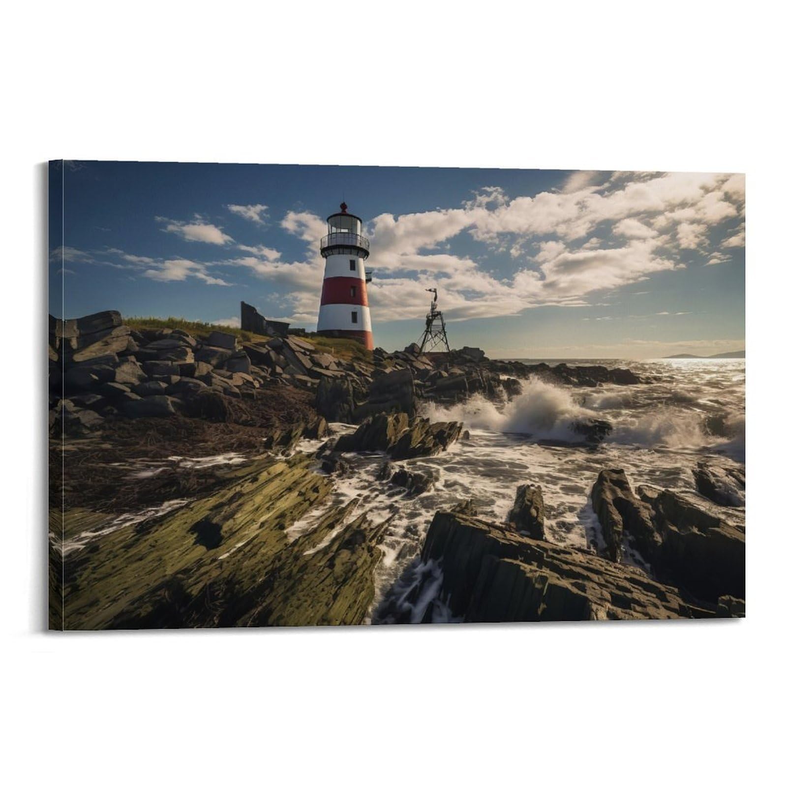 CXHJCA Lighthouse Poster Celestial Compass Poster Decorative Painting Canvas Wall Posters And Art Picture Print Modern Family Bedroom Decor Posters 20x30inch(50x75cm)