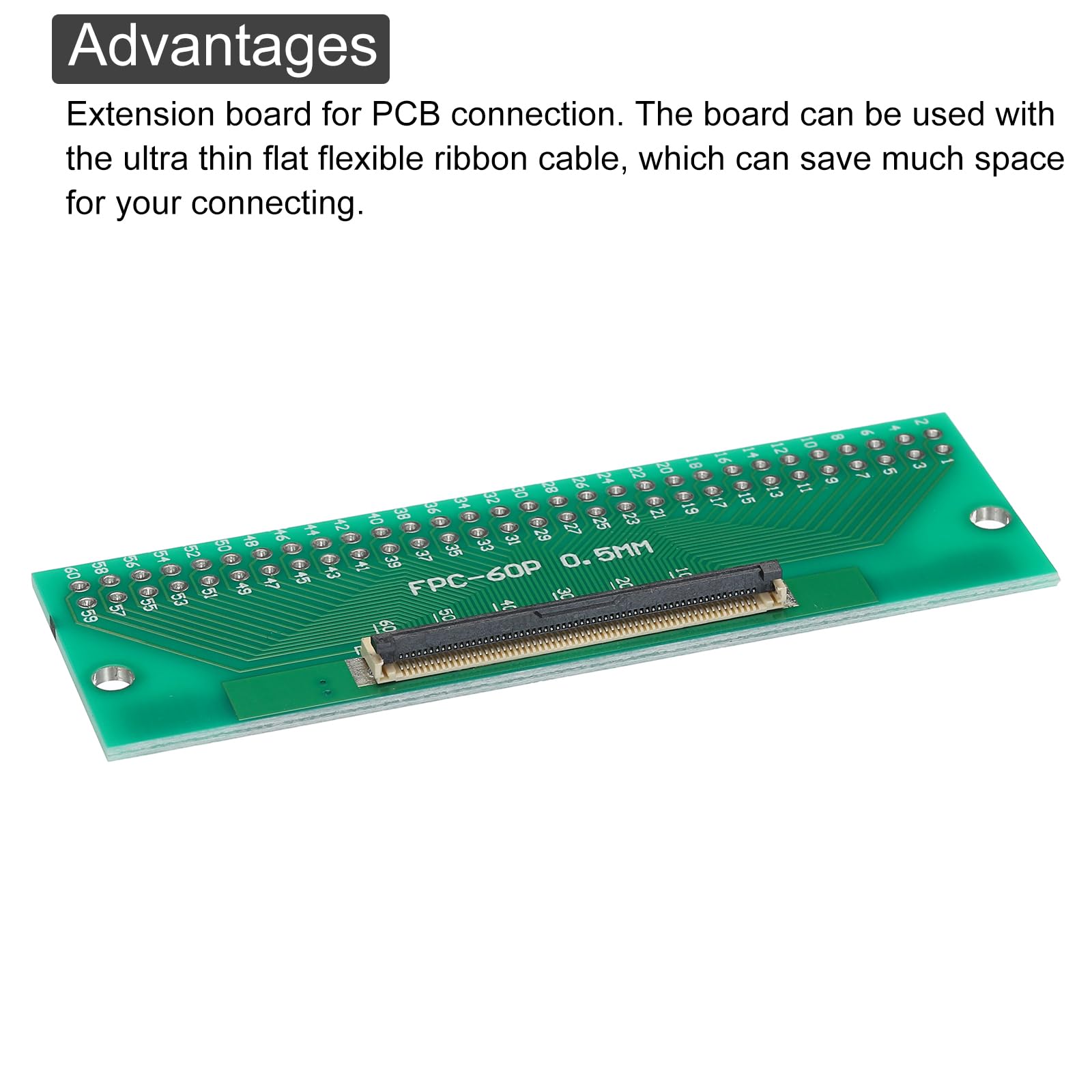 QUARKZMAN Scheda Convertitore FPC FFC PCB 60P 0,5mm Sul Lato Socket, 1,0mm Sul Retro, a DIP 2,54mm per LCD Stampante 3D Telecamera DVD TV Laptop 2pz
