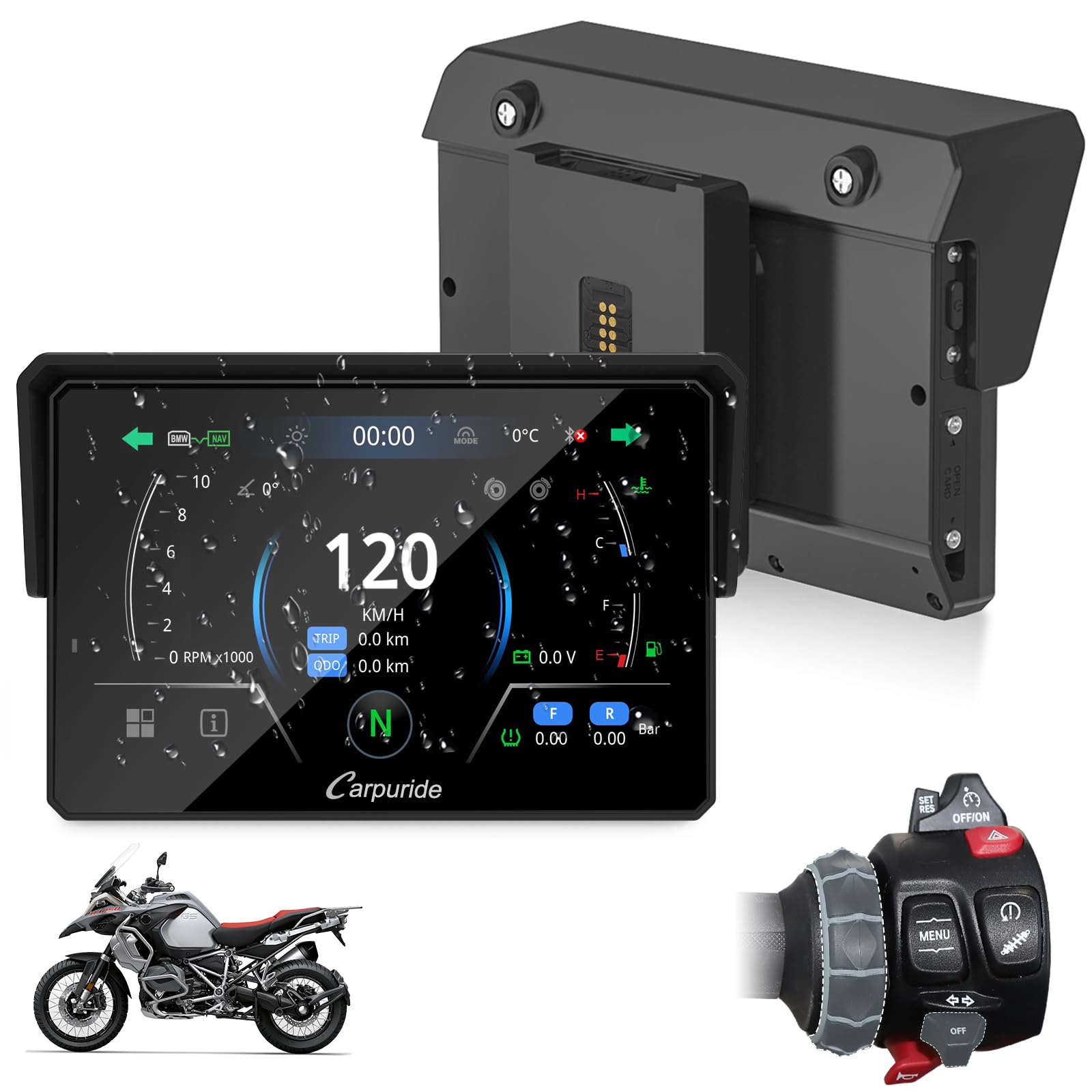 CARPURIDE 5" W502BS Pro für BMW-Motorrad, Native Wonder, CarPlay & A-Auto