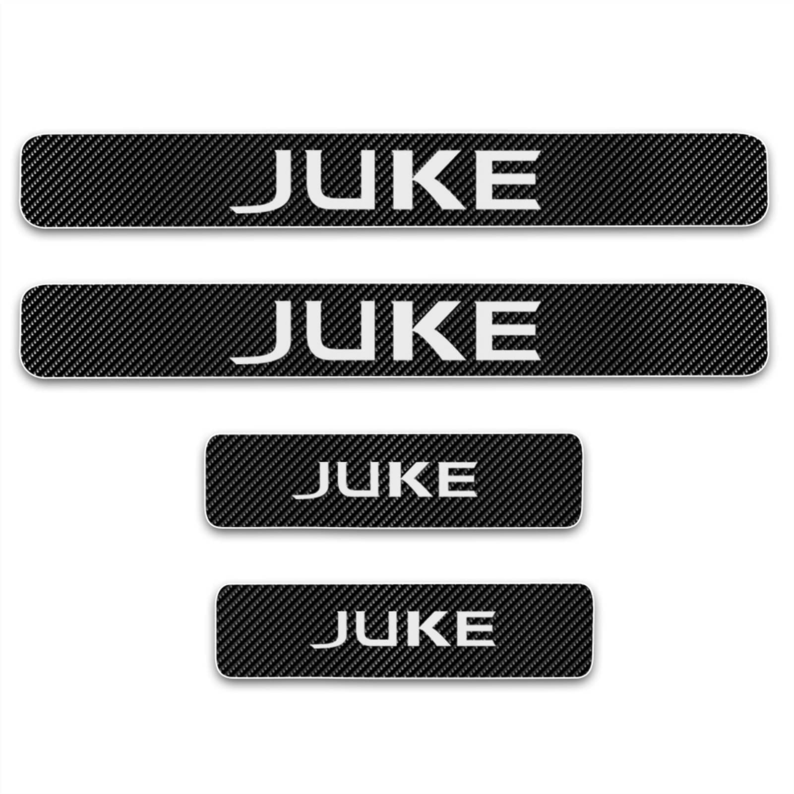 EAGLEG 4pcs Car Door Sill Protector Kick Plates for NIS-san Juke, Carbon Fiber Non-Slip Threshold Cover Pedal Sticker Trim,White