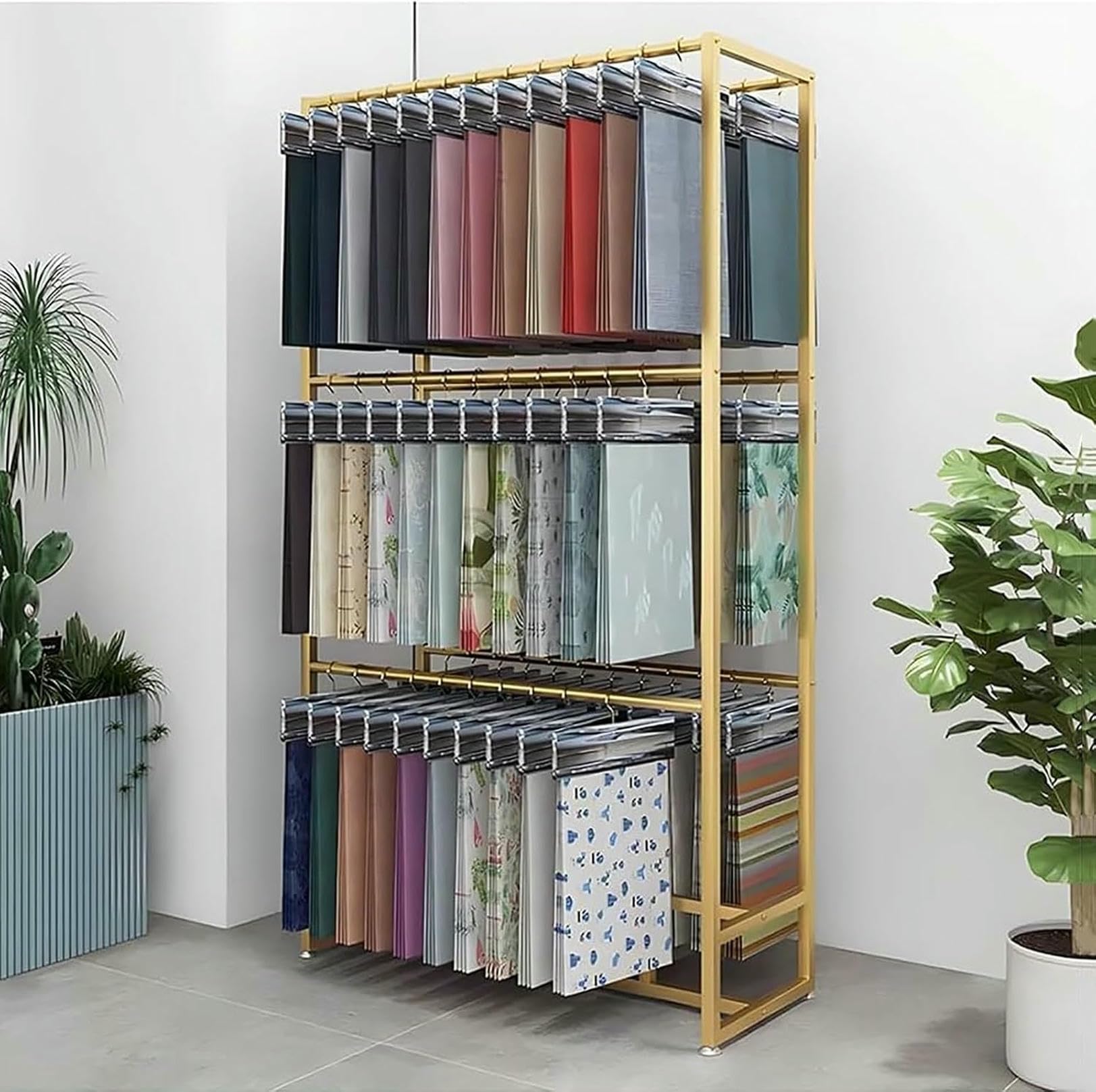 Support de rangement en métal résistant pour organiser draps et serviettes volumineux