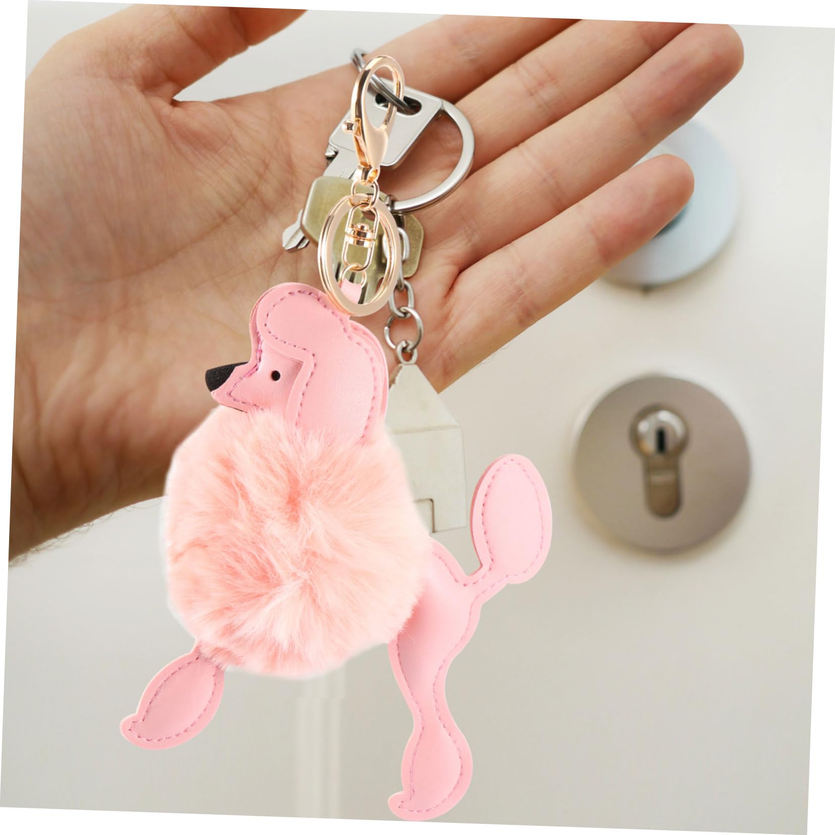 MRKU 1 Adorabile Ciondolo per Borsa a Forma di Cane di Peluche, Grazioso Accessorio Portachiavi per Borse, Zaini, Regalo per Gli Amici, Design soffice.