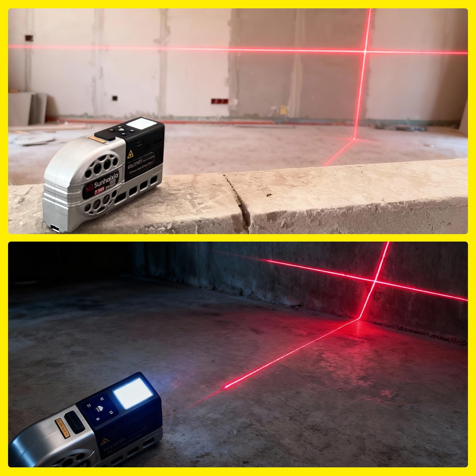 Cinta métrica láser digital 2 en 1 | Medidor de distancia láser de 40 m en pantalla LCD retroiluminada con cinta métrica AutoLock de 16 pies | Pies/pulgada/Fracciones/M/mm