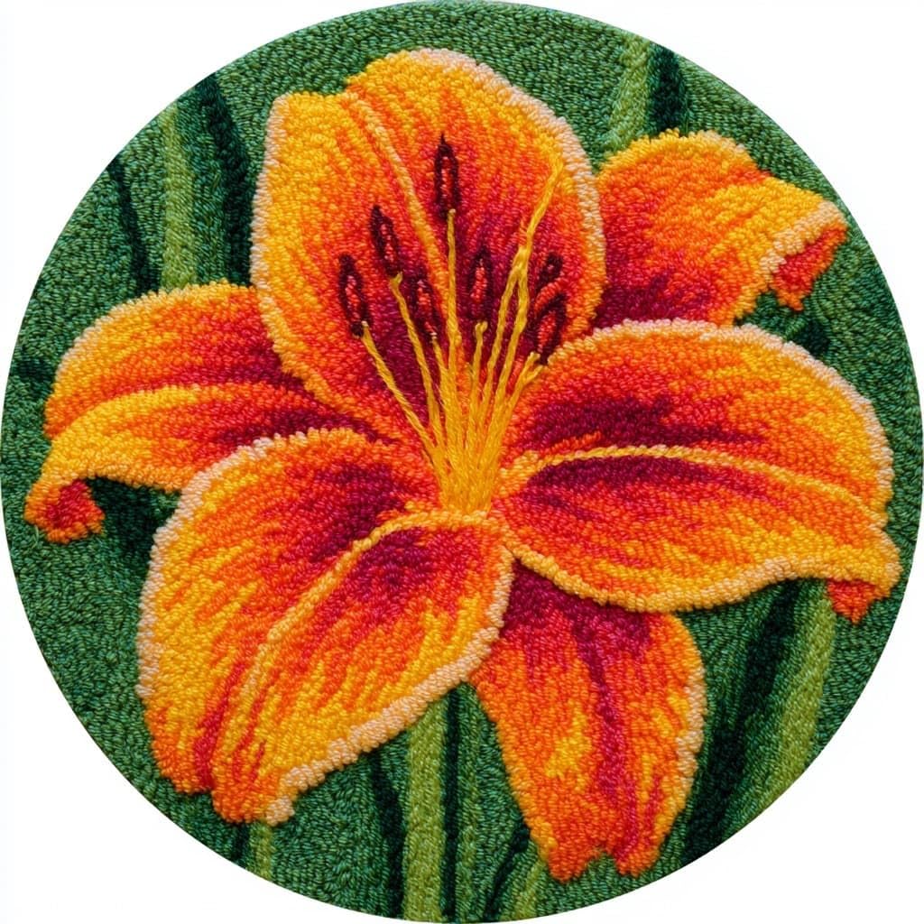 Ambattery Latch Hook Rug Kits-D Latch Hook Rug Kit Latch Hook Kits For Adults,Lily Flowers