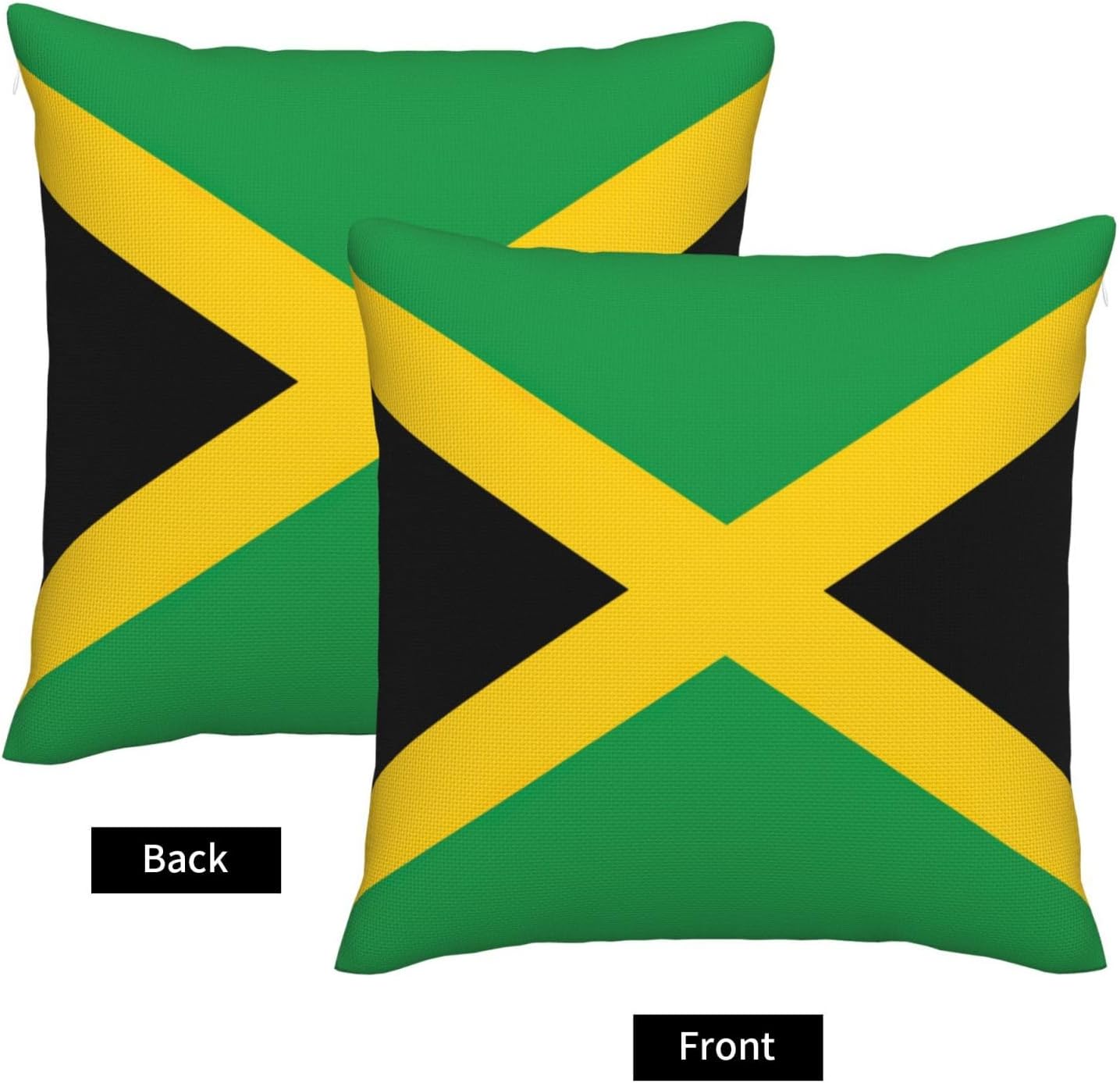 Flag of Jamaica Imitation Linen Pillowcase -2 Sets, Fashionable Home Decoration, Used for Sofas, Gardens, beds