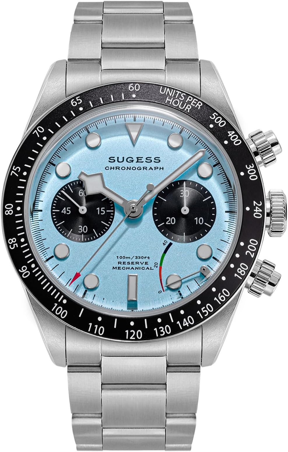 BB Chrono S457.T Domed Sapphire Crystal Glass 100m Mens Sport Mechanical ST1907 Movement Watch