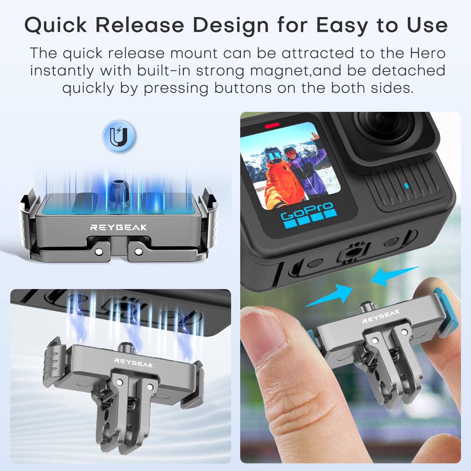 PULUZ Support Magnétique Pour GoPro HERO13, Support à