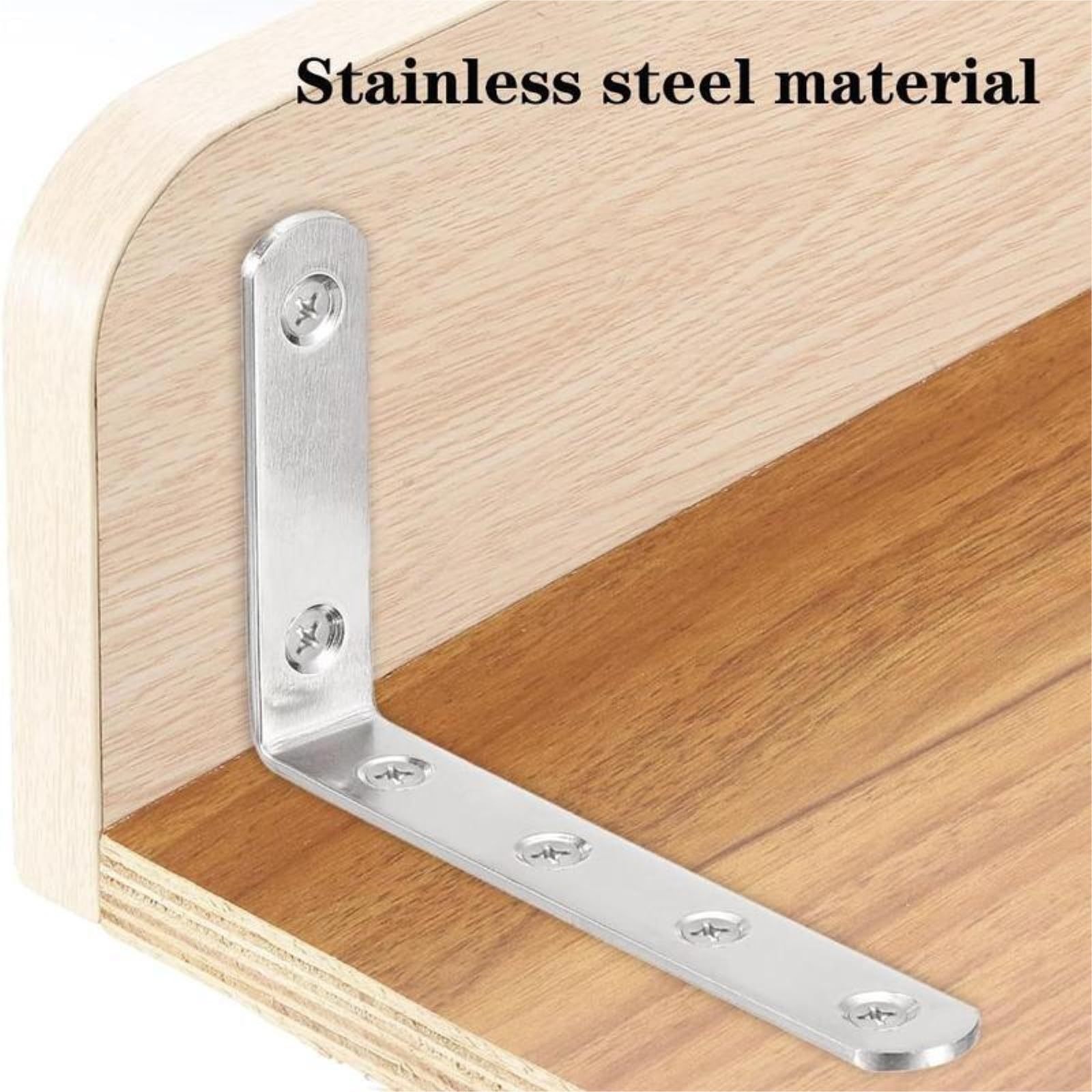 Staffe A Forma Di L for Scaffali - Giunto Angolare Decorativo In Acciaio Inossidabile Resistente for Fissaggio A Parete Ad Angolo Retto