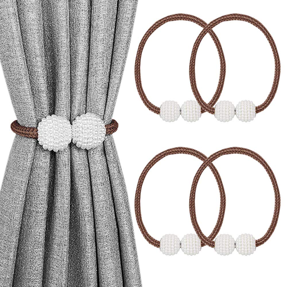 Alzapaños magnéticos para cortinas de salón, hebillas de sujeción para ventanas de casa, 4 uds