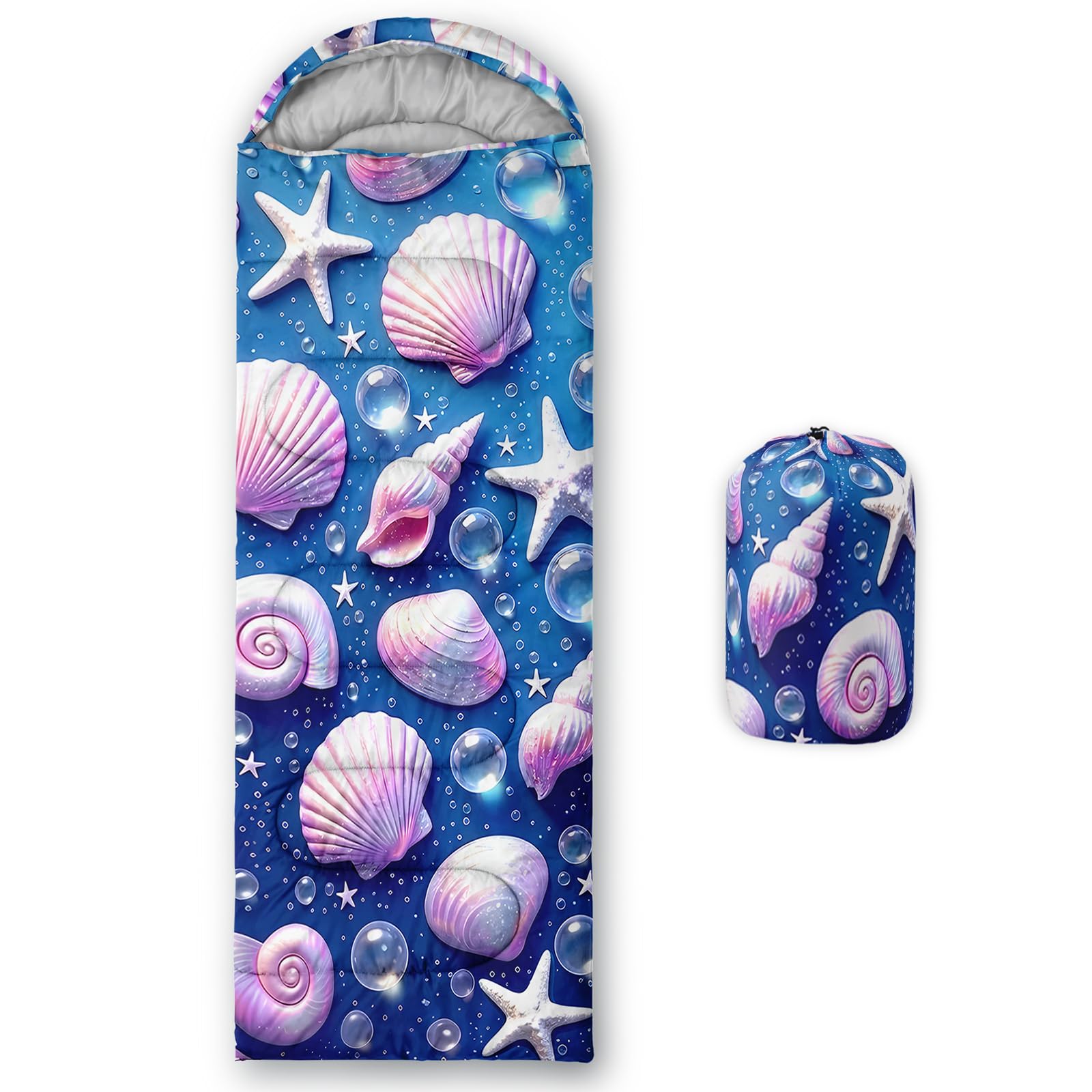 QOOMO Ball Flower Camping Sleeping Bags,3 Season Warm &amp; Cool Weather,Lightweight,Waterproof Sleeping Bags for Adults &amp; Kids,Traveling,and Outdoors,Camping Gear Equipment