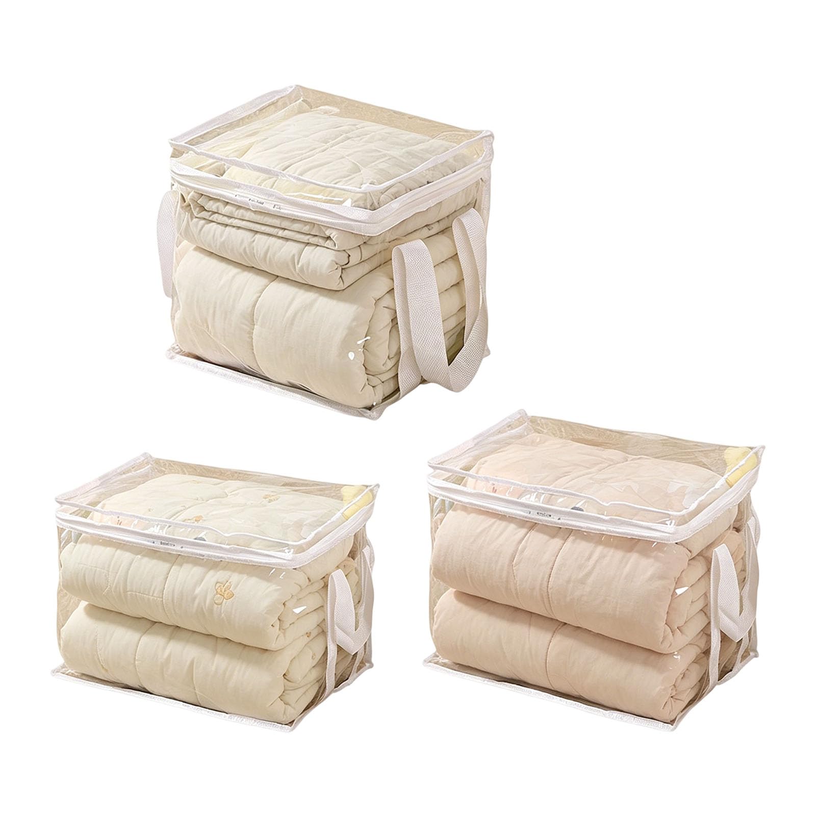 NMFLAB 3Pcs Waterproof Transparency Zippered Bags Perfect for Storing Toy Documents Space Saving Storage Solution Waterproof Storage Pouches