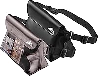 Vista 1 de HEETA Paquete de 2 bolsas impermeables con correa para la cintura, bolsa seca táctil con cinturón ajustable para teléfono, objetos de valor