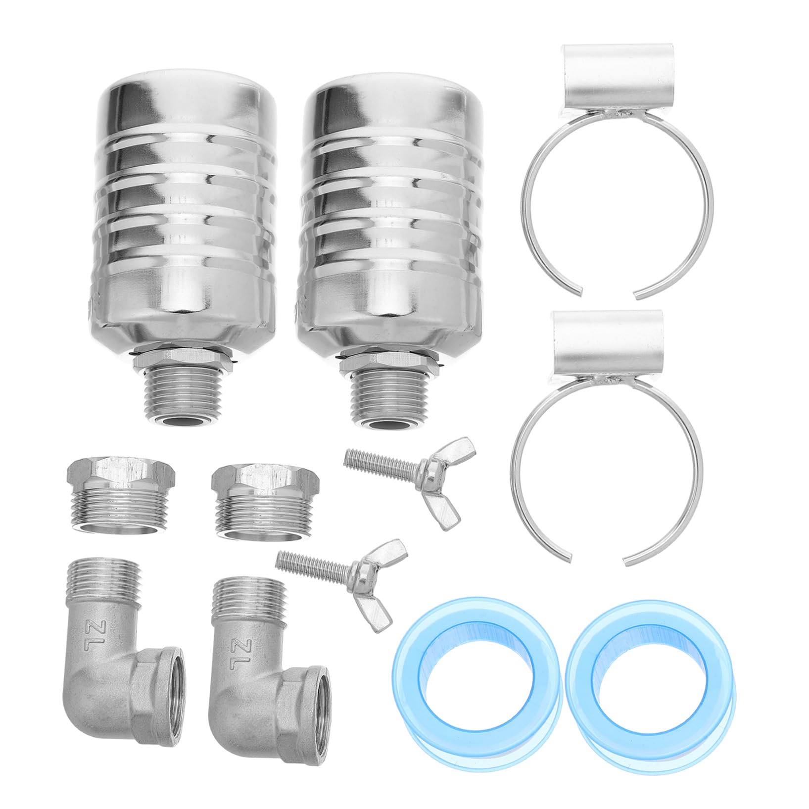PLAFOPE 10 Stück Teiliges Edelstahl Schwimmerventil Set mit Anschlüssen Automatische Wasserstandsregelung für Aquarium Teich Viehtränke Korrosionsbeständig Einfache Montage
