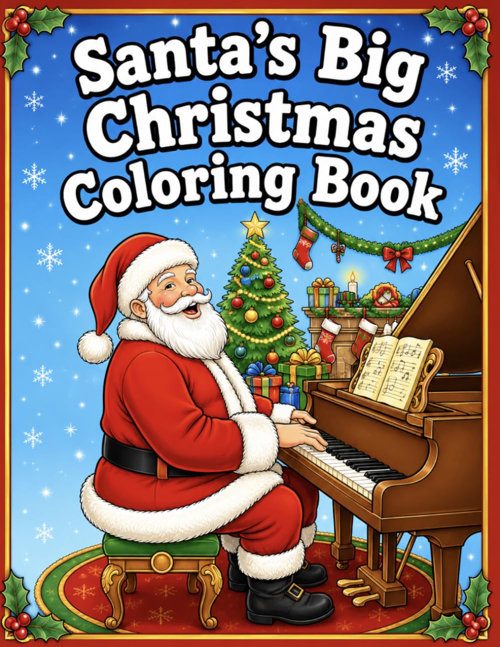Santa’s Big Christmas Coloring Book: 50 Festive Holiday Coloring Pages Featuring Santa, Reindeer, Christmas Trees, and Cozy Winter Fun for Kids Ages 4–8 (Bright Path Coloring Book Series)