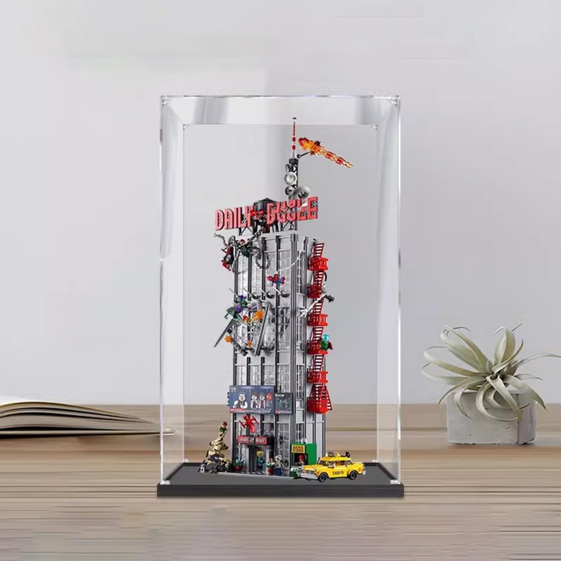 XNSHENGXAN Applicable to Lego 76178 Daily Bugle Acrylic Display Box(15.7*13.7*33.4in), Display Cases for Collectibles, Sturdy Protection for Your Collectible,B,2MM