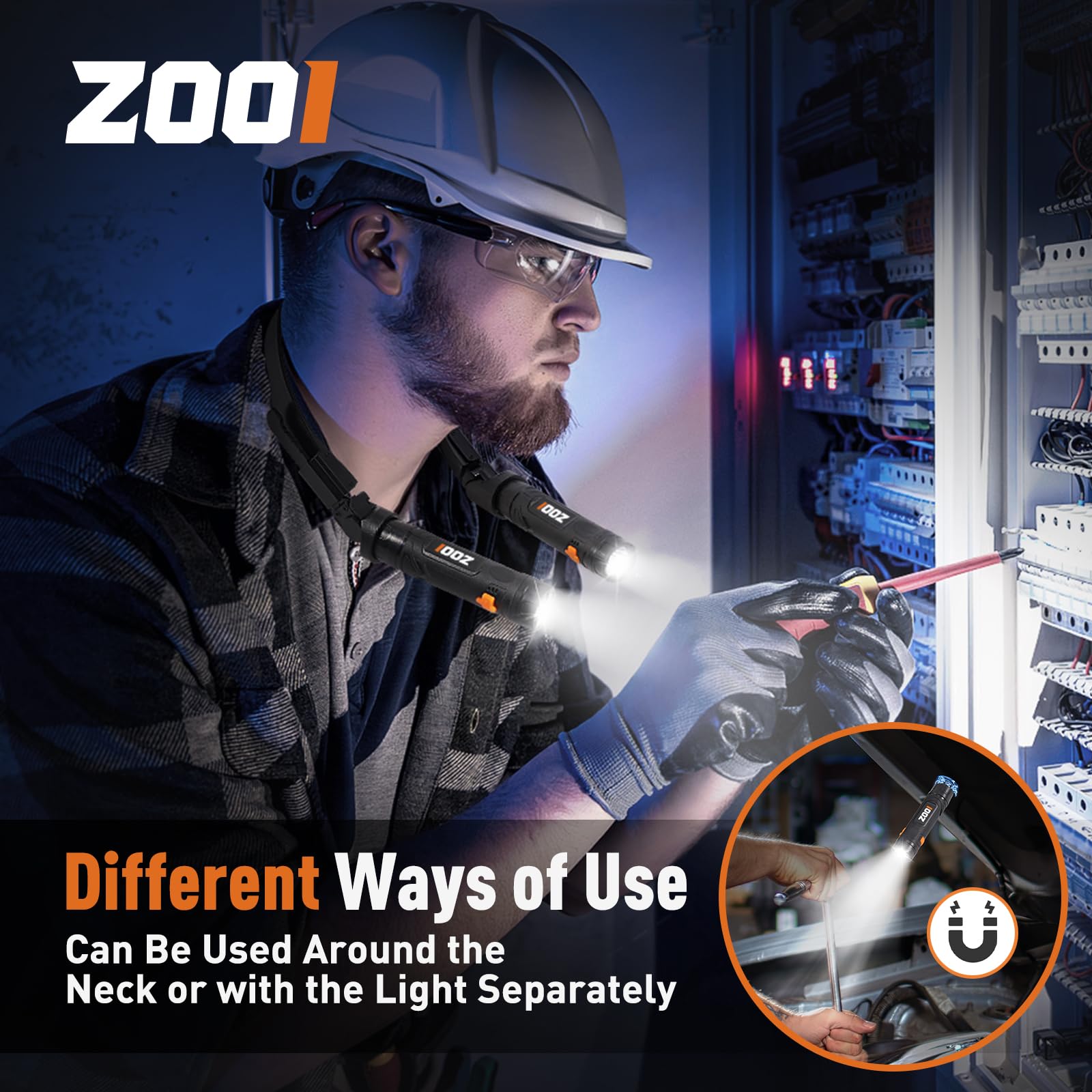 ZOOI Cadeaux pour hommes, cadeau de fête des pères pour papa, lampe de lecture magnétique amovible, gadgets d'anniversaire pour hommes, cadeau de fête des pères, lampe de cou, gadgets de camping