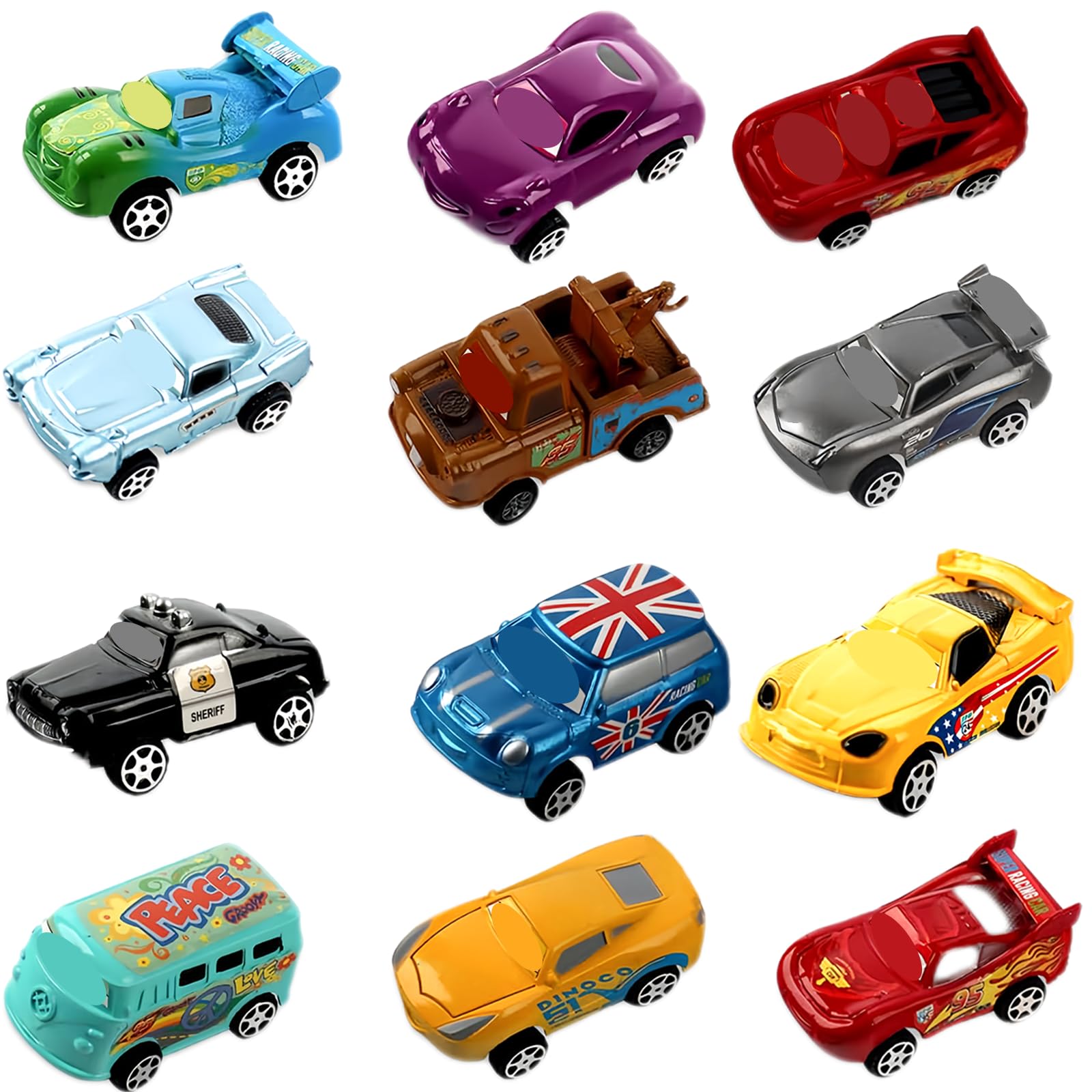Set De 39 Piezas De Coches Y Aviones De Metal Y Plástico, Con 16 Vehículos, 8 Aviones Y 15 Señales De Tráfico, Incluye Barricadas, Diseño Pull-back Sin Pilas, Ideal Para Regalar A Niños A Partir De 6 Años