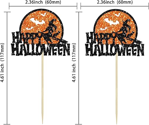 Miniatura 23 de Gyufise 24 piezas de decoración de magdalenas fantasmas – Purpurina blanca espeluznante Halloween Baby Shower Cupcake Picks para decoración