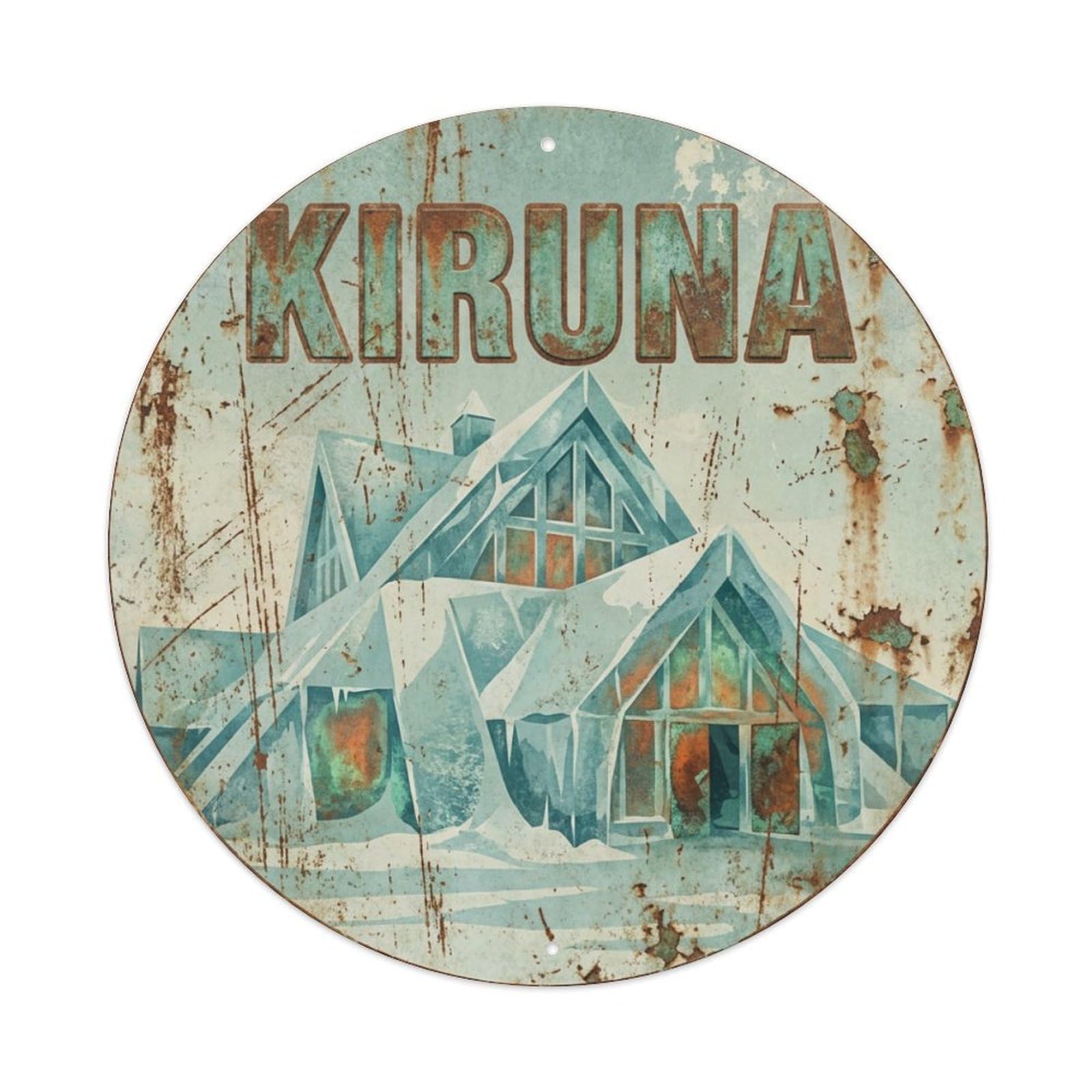 Galvaxio Style Retro Travel Sweden Kiruna 1 Metal Tin Sign