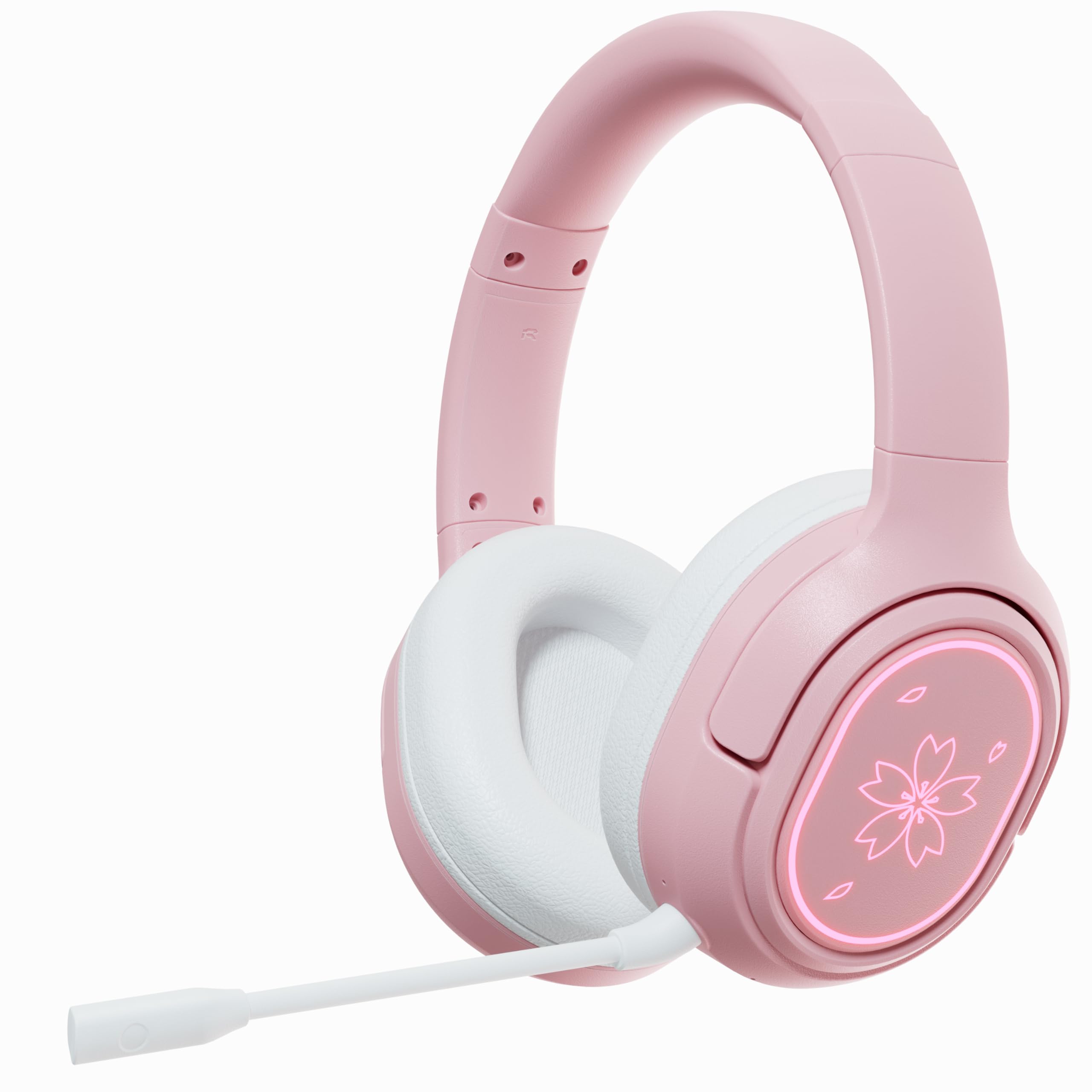 Pink Headsets Computer Amazon.com: Mytrix Pink Sakura Wireless Gaming Headset for PC, PS4, PS5 ...