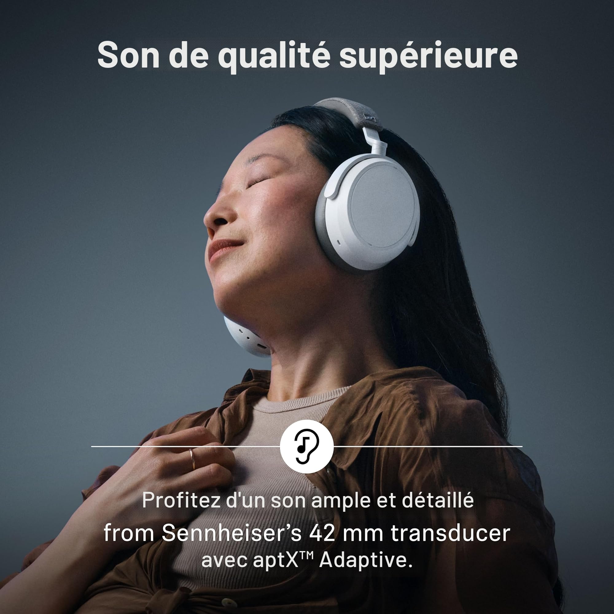 Sennheiser Momentum 4 Écouteurs sans Fil Bluetooth avec réduction adaptative du Bruit pour des appels cristallins 60 Heures d'autonomie Son Personnalisable, léger et Pliable Graphite, 700383