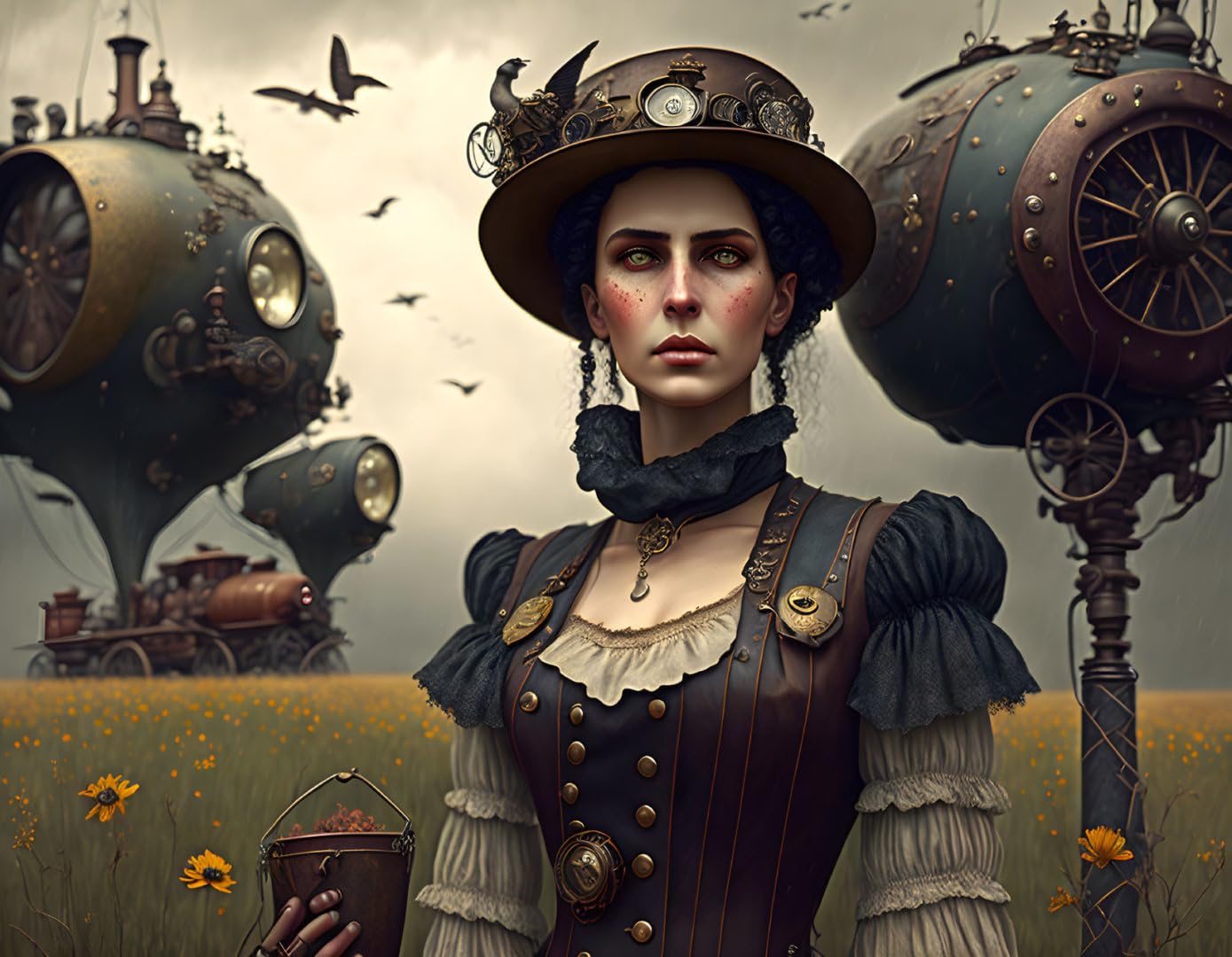 Poster Steampunk 50x70cm Meechi eviter les reflets et habiller un mur vide - 4
