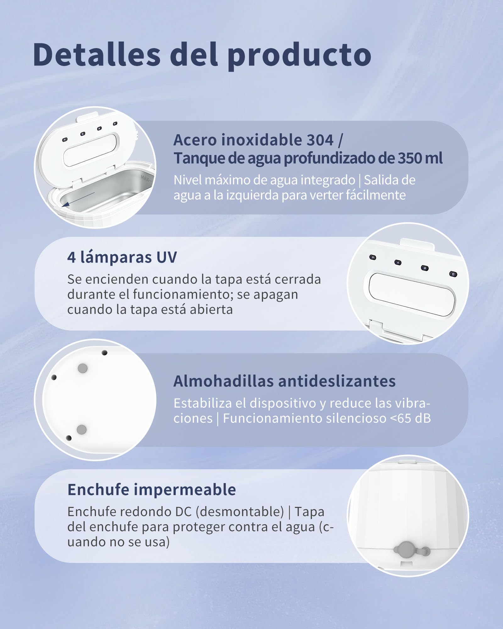 Pulitore ultrasuoni, pulitore ad ultrasuoni portatile con cinque impostazioni di tempo a LED UV ad alta frequenza 50KHz, ultrasonic cleaner da 350 ml, adatto per gioielli, occhiali, anelli e orologi