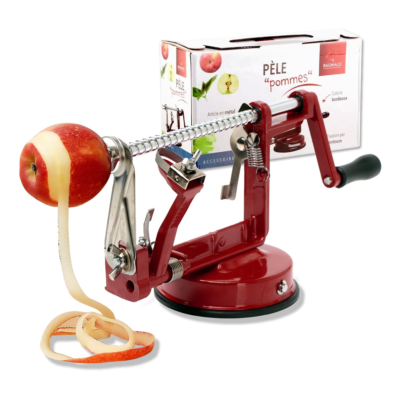 Baumalu 450009 pelador de manzanas metal rojo vino