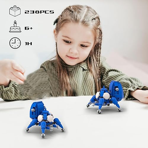 Miniatura 3 de Juego de 2 bloques de construcción de Ghost in The Shell, juego de construcción creativo de cómic de batalla móvil Mecha Tachikoma compatible con