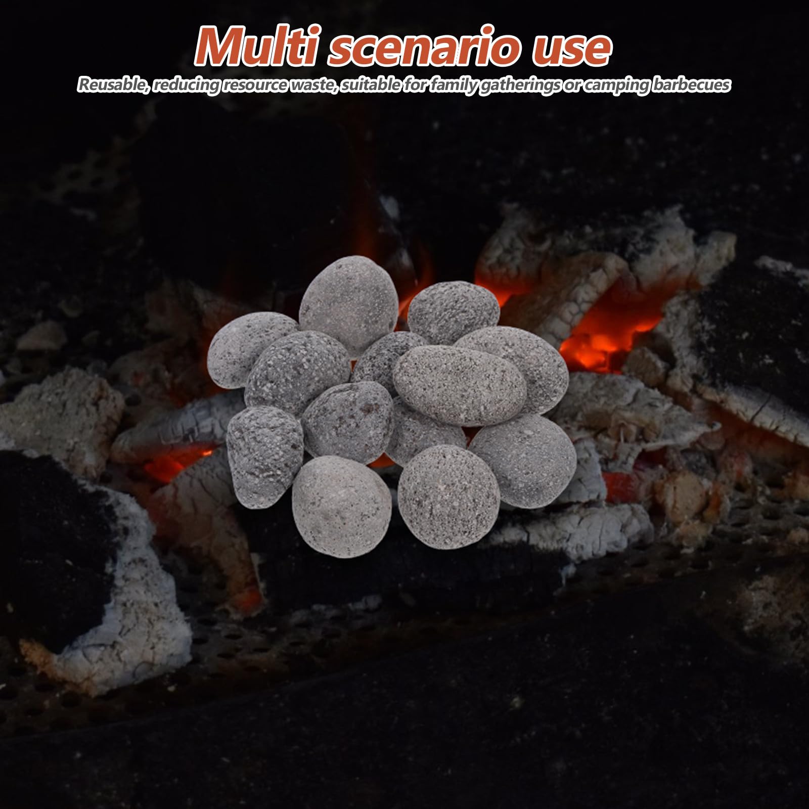 TOYANDONA Pietre Vulcaniche Naturali per Barbecue Pit, Lavica Riutilizzabile, Resistenti alle Crepe, 1 Sacchetto Decorativo per Giardino