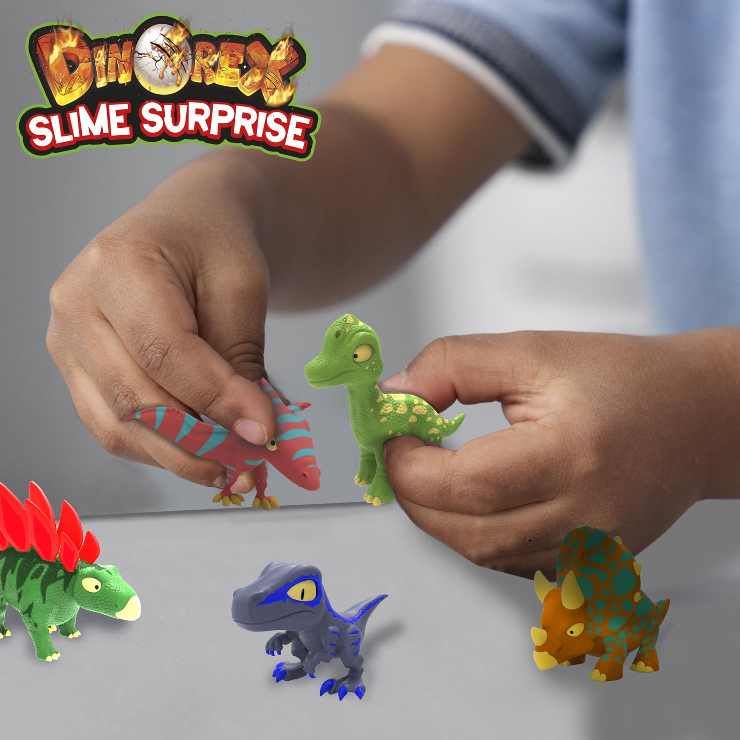 CRAZE Magic Slime zestaw 3 szt. – 3 x kapsułki Dinorex ze śluzem dla dzieci i kolekcjonerskimi figurkami dinozaurów - 13 dinozaurów do kolekcjonowania, 3 w zestawie