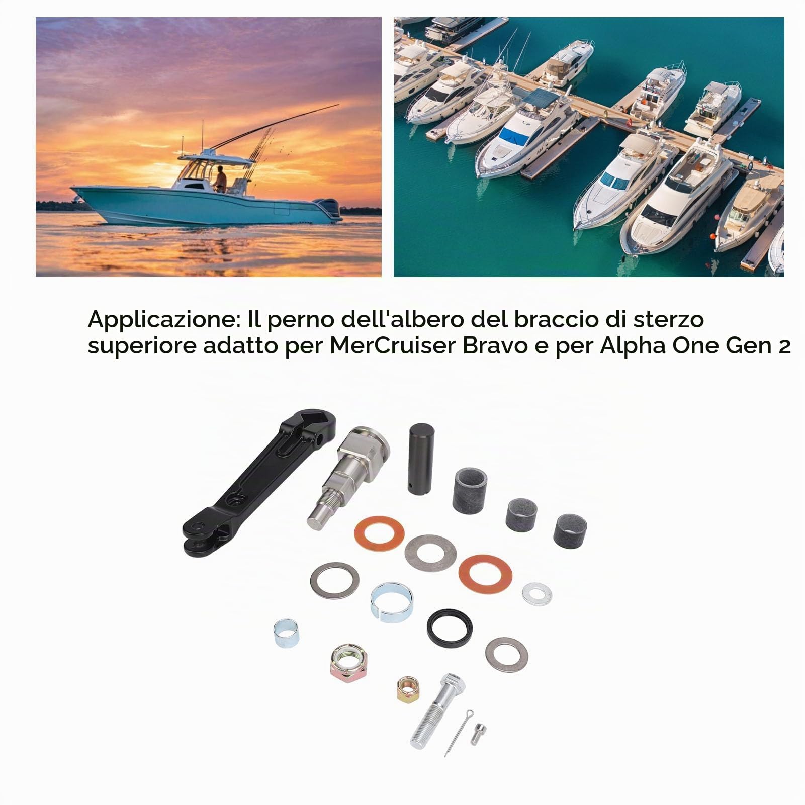 Kit di 20 perni per albero del braccio di sterzo superiore del giunto cardanico, ricambio per 866322A01 98262A1 98230A1 866718A01, adatto per kit di riparazione sterzo MerCruiser Bravo e Alpha