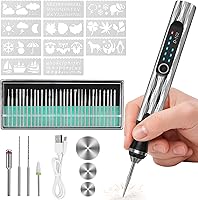 JMNGSHU Electric Engraving Pen: 37 Bits, 3-Speed Adjustable, USB Rechargeable Rotary Tool for Wood, Metal, Glass - DIY Crafts, Gifts for Beginners & Pros
