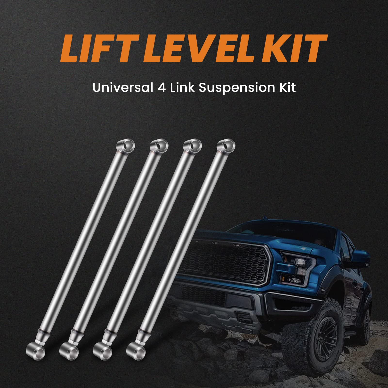 maXpeedingrods Universal Weld-On Triangulated 4 Link Suspension Kit with 2Pcs 2500 Air Spring Bags & Air Ride Suspension Rear Mounts Lift Kit