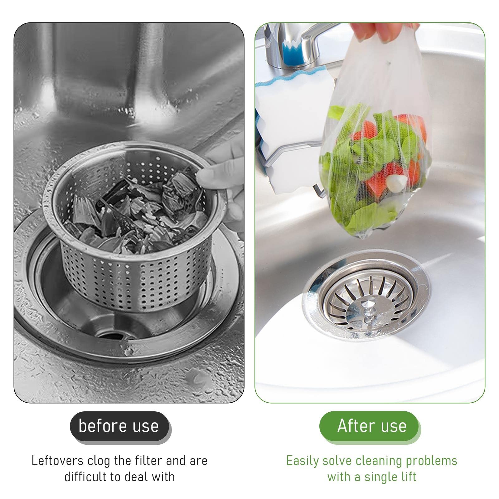 300 sztuk jednorazowych filtrów do zlewu kuchennego, sitko, elastyczna umywalka, filtr, worek na śmieci, siatka do kuchni, łazienki