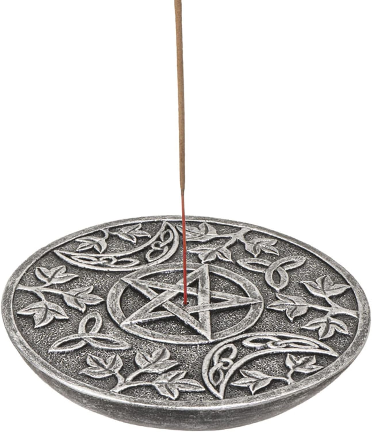 Pacific Giftware Triple Moon Incense Burner, Cold Cast Resin Wicca Collectible, 5 Inches x 5 Inches x 0.78 Inches