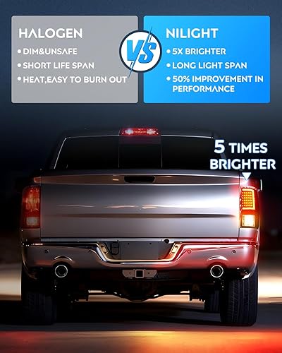 Miniatura 62 de Nilight Conjunto de luz trasera para Dodge Ram 2009 2010 2011 2012 2013 2014 2015 2016 2017 2018 Dodge Ram 1500 2500 3500 2019 2020 2021 estilo Lado