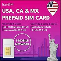 Vista 1 de travSIM USA SIM (T-Mobile SIM Card) Válido por 15 días - Datos móviles ilimitados - Estados Unidos T-Mobile US SIM Card