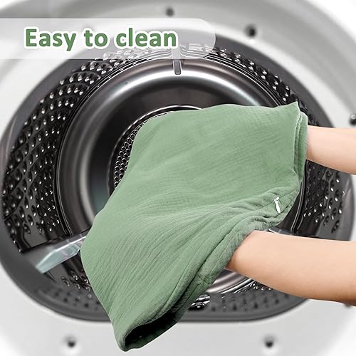 Miniatura 6 de Hooyax Funda de almohada de muselina para lactancia, suave y transpirable, funda de almohada para madres lactantes, funda de almohada elástica