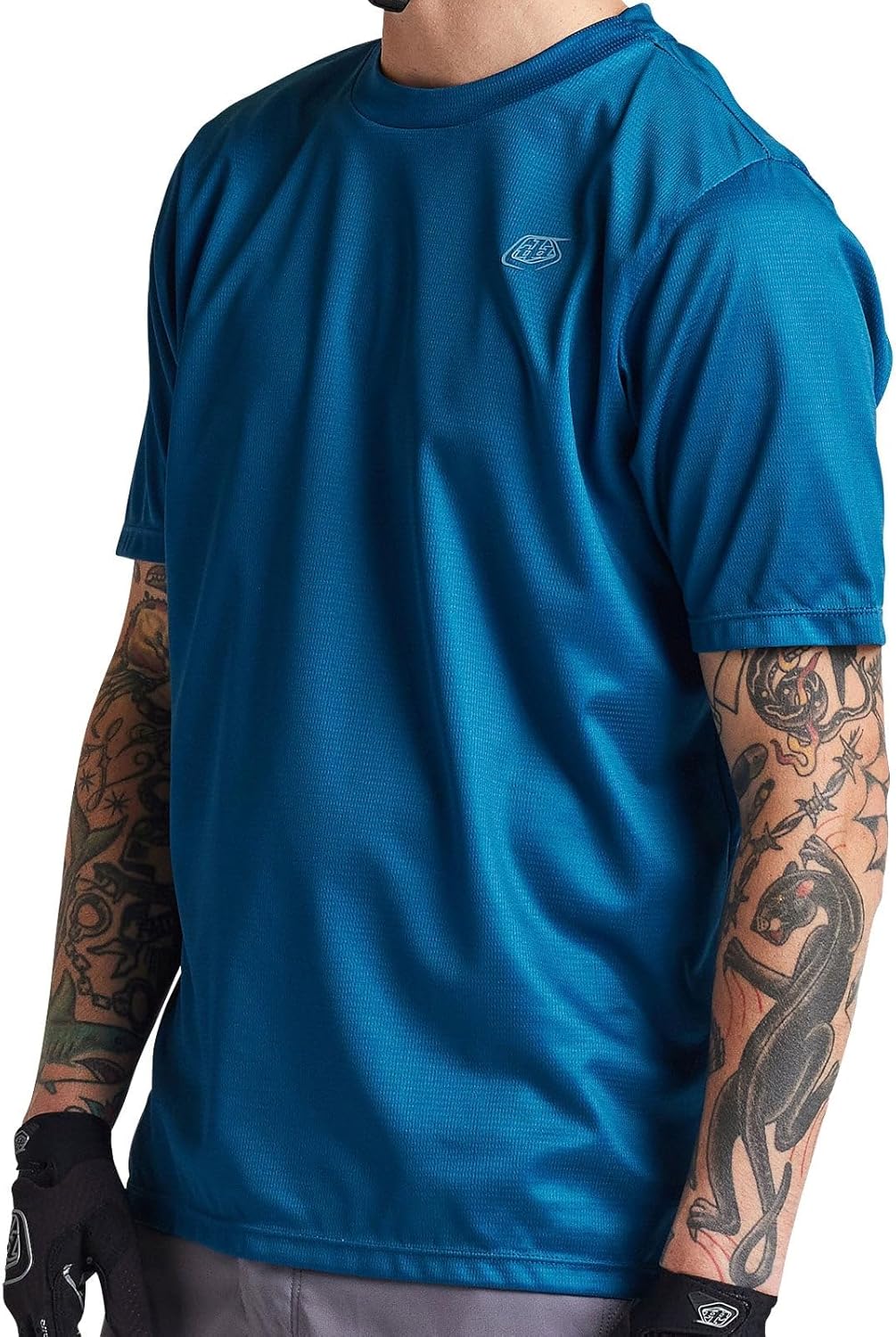 Troy Lee Designs Short Sleeve Flowline Adult Mountain Bike Jersey, Solid, Slate Blue, Medium