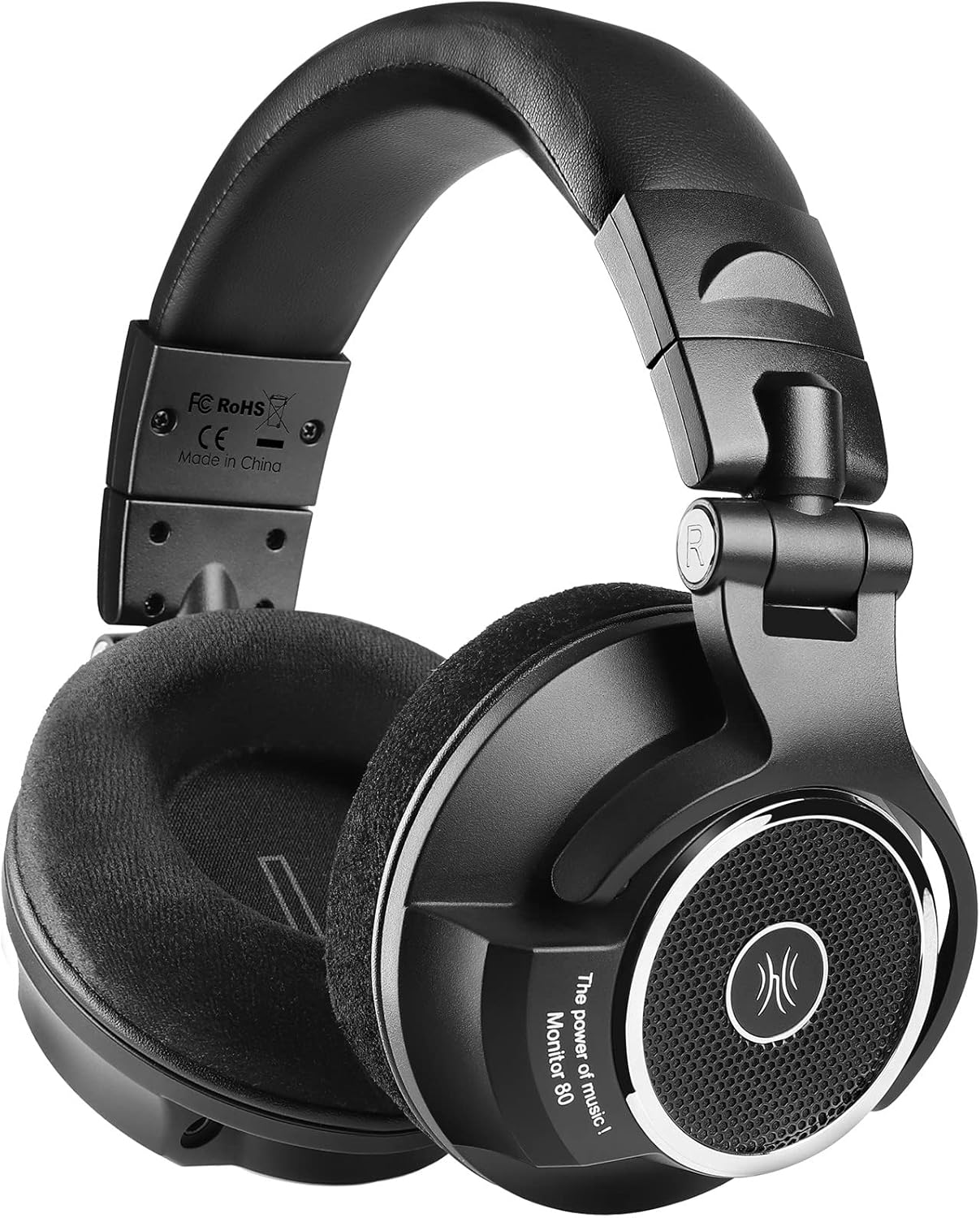 OneOdio Monitor 80-Auriculares Profesionales de Estudio Abiertos de 250 Ω, Cascos Hi-Res con Cable Desmontable (3,5 mm / 6,35 mm), Audífonos para Mezclar Masterizar Editar, Almohadillas de Terciopelo