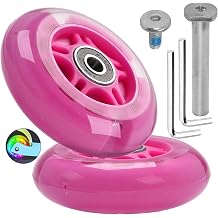 80mm x 24mm Flash Rear Wheel M8x65mm Screw Sets for Foldable Micro Mini 3 Wheel Kids Scooter Kickboard Axle Repair Tool Rose red