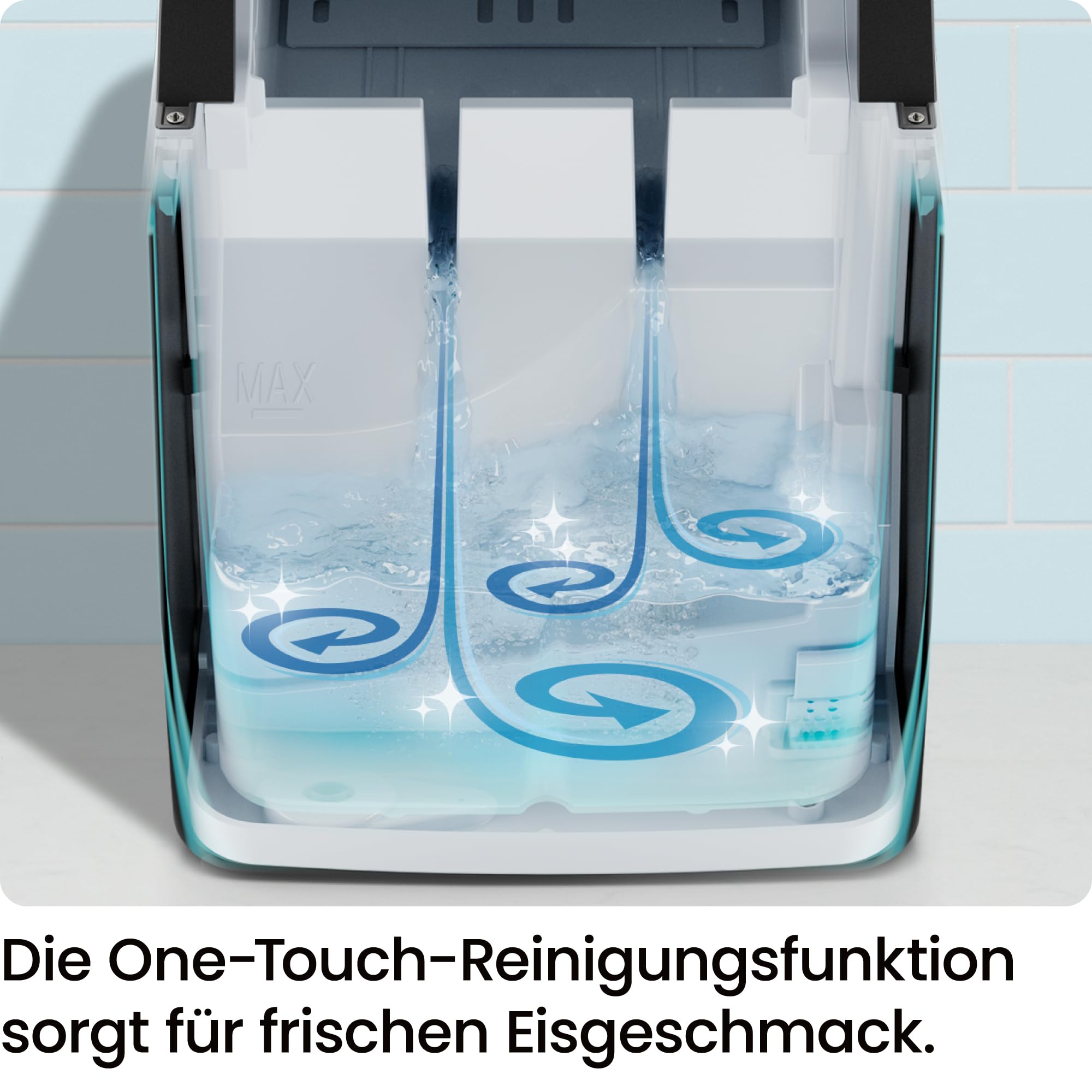 Chefman Iceman - Máquina para hacer cubitos de hielo (10 kg/24 h, 9 dados en 7 min, tamaño dual) | Portátil, autolimpieza, cubos grandes y pequeños, incluye pala de hielo