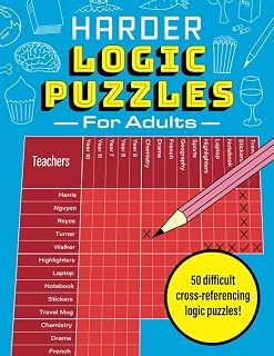 Harder Logic Puzzles for Adults: 50 brand-new cross-referencing logic puzzles and solutions