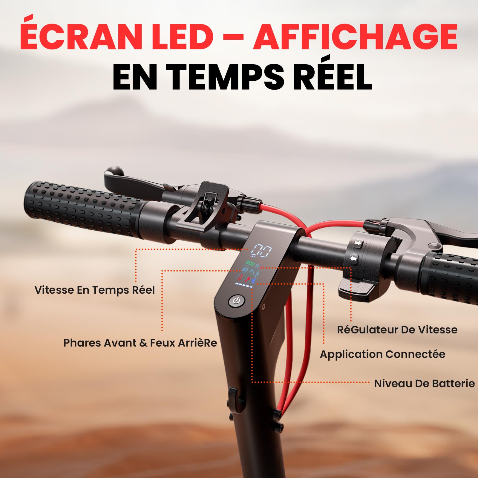 iScooter W8 Trottinette Électrique Adulte,Autonomie 45km,Trottinette Électrique Pliable Tout-Terrain avec Pneus Antidérapants,Suspension à Ressort,Écran LCD,Application Mobile