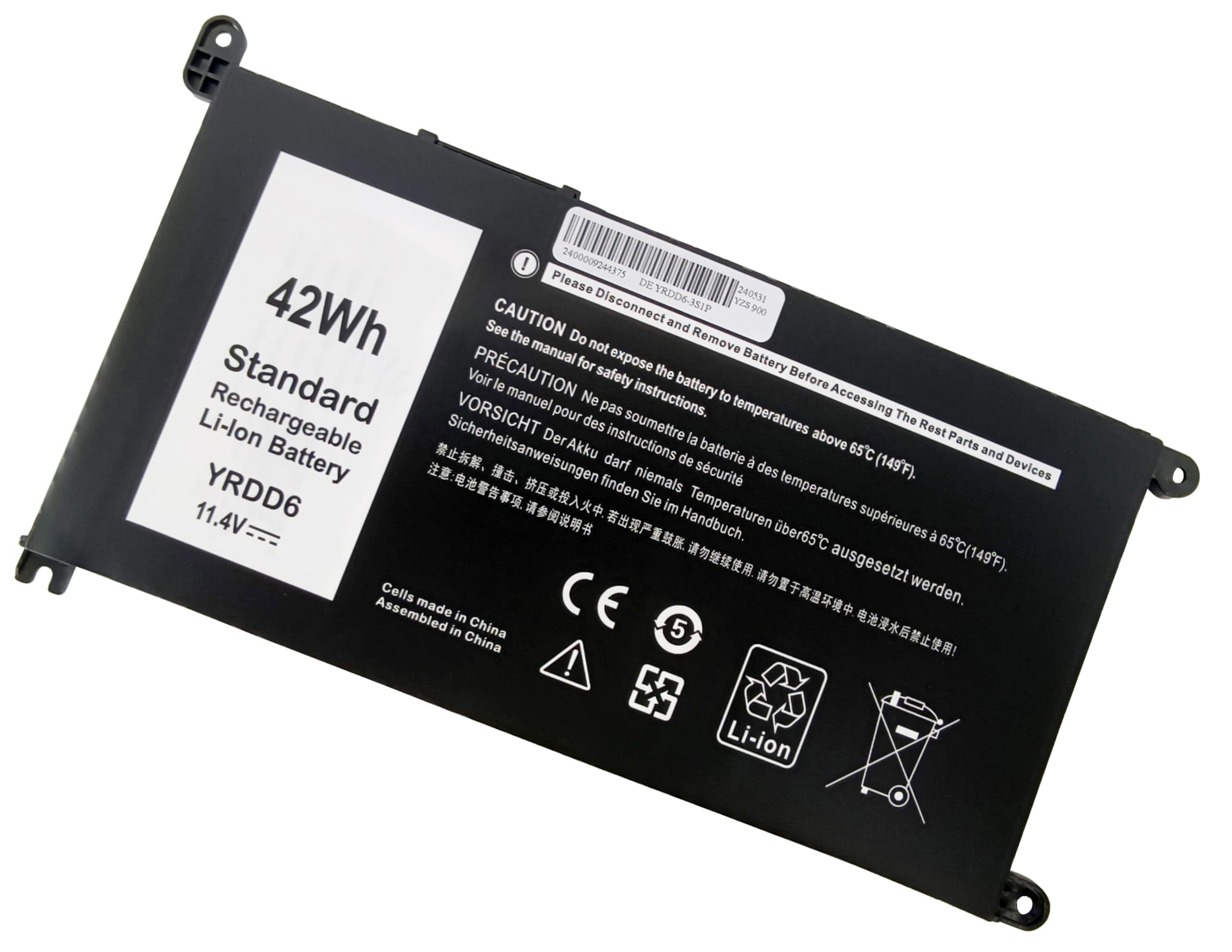 YRDD6 pour Dell Inspiron 5481 5583 3584 3781 Vostro 5481 5581 3583 5590 5490 3500 Latitude 3500, Compatible avec 1VX1H VM732 FDRHM WJPC4, 42Wh