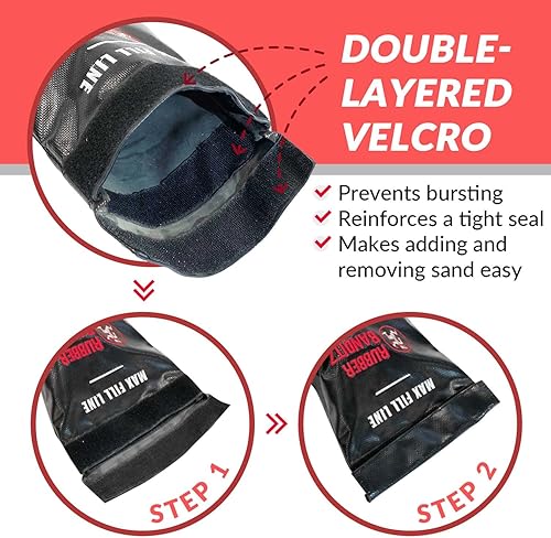 Miniatura 2 de Rubberbanditz Juego de bolsas de arena y barras de inmersión extra grandes para fitness, equipo de entrenamiento resistente para crossfit,