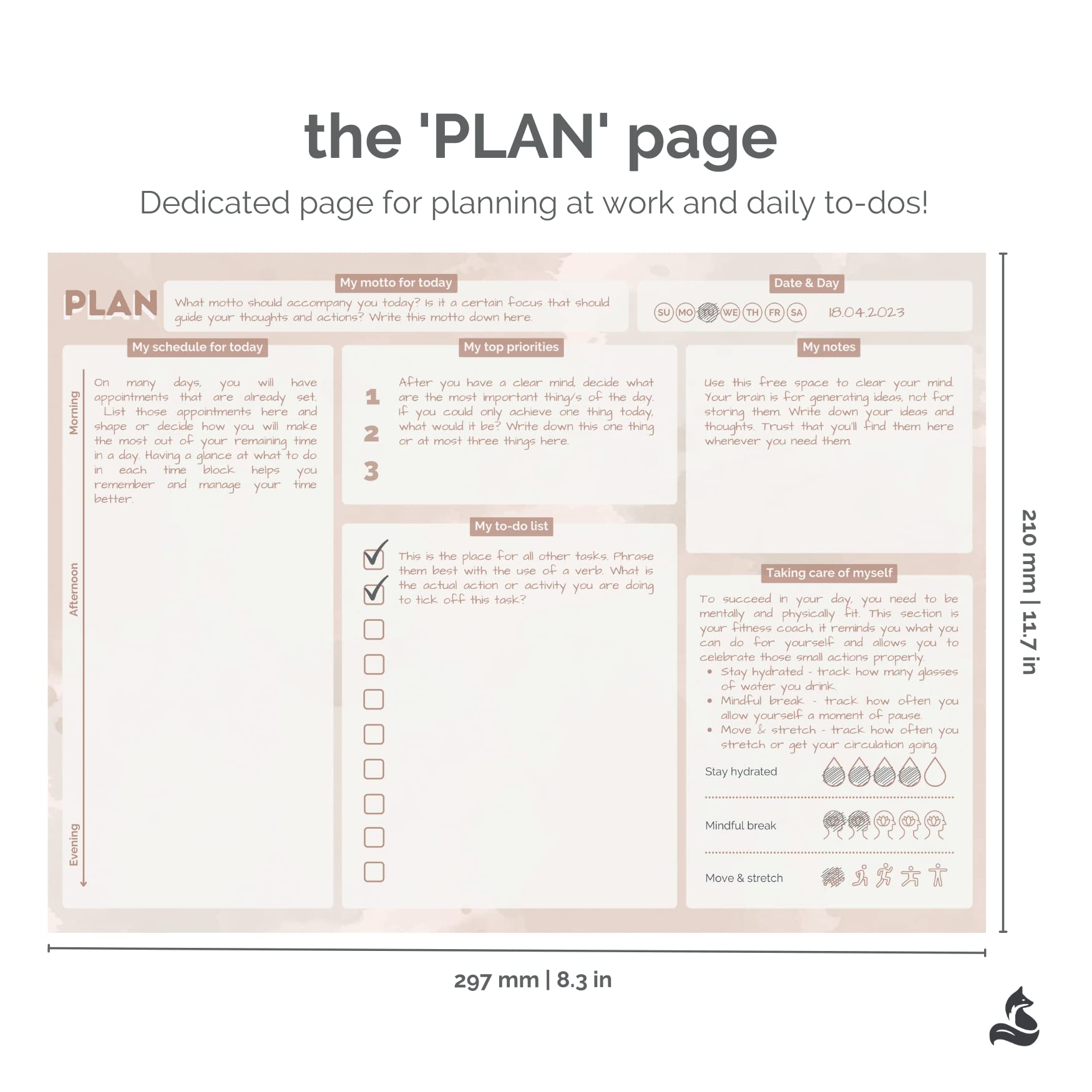 Daily Planner To Do List Notepad by metaFox becoming,A Good Day Planner,50 Pages Undated Daily Planner Pad,Daily Notepad for Work and Personal Planner,A4 Daily Planner Notepad, 21 cmx29.7 cm. - Image 3