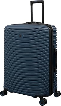 حقيبة سفر It Luggage Precursor Titan مقاس 27 بوصة ذات 8 عجلات قابلة للتمدد، باللون الأزرق الماجوليكا