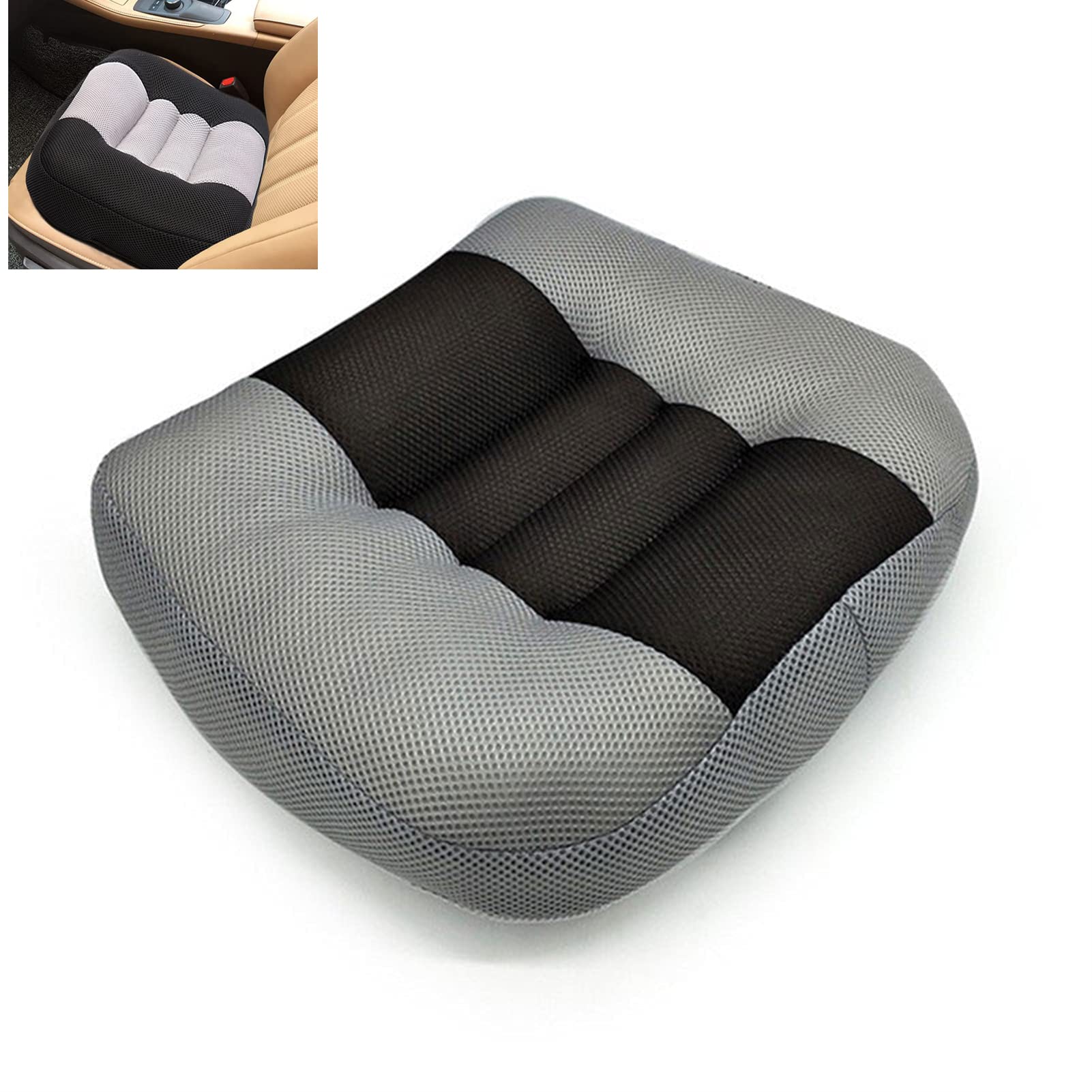 THE WHITE SHOP Car Booster Seat Cushion Booster Cushion Air-Permeable Mesh Portable Air-Permeable Car Seat Cushion Angle-Lifting Seat is Suitable for Cars, Offices, Homes (Grey)